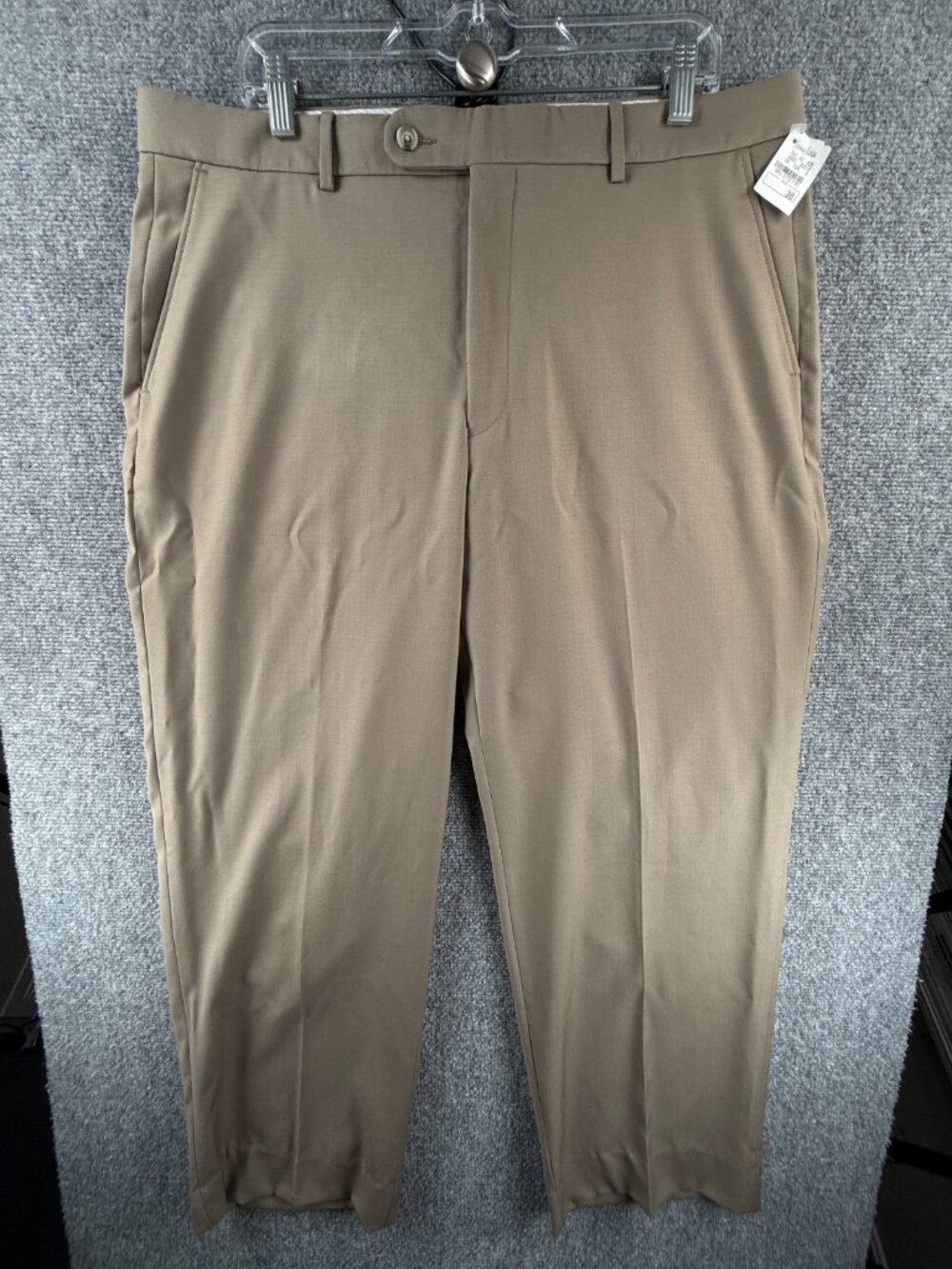 NWD Neiman Marcus Dress Slacks Men Beige Brown Size 38 Super 120s Wool 38X29